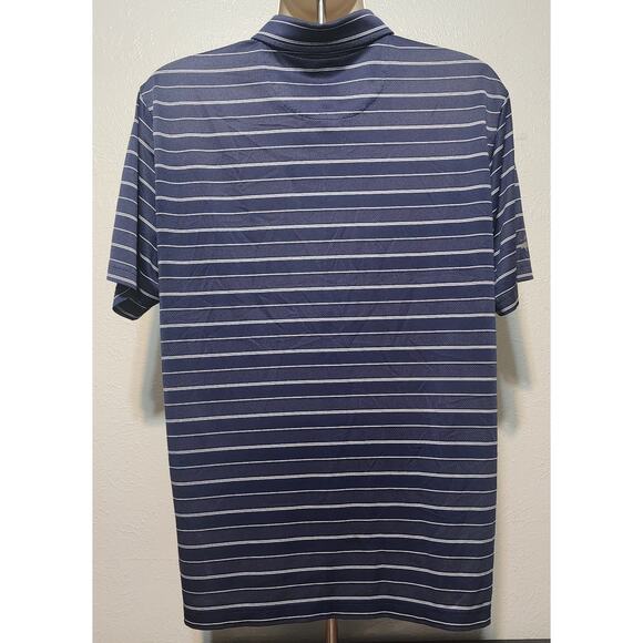 Brooks Brothers 100% Polyester Short Sleeve Shirt Striped Blue Size XL - Picture 6 of 7